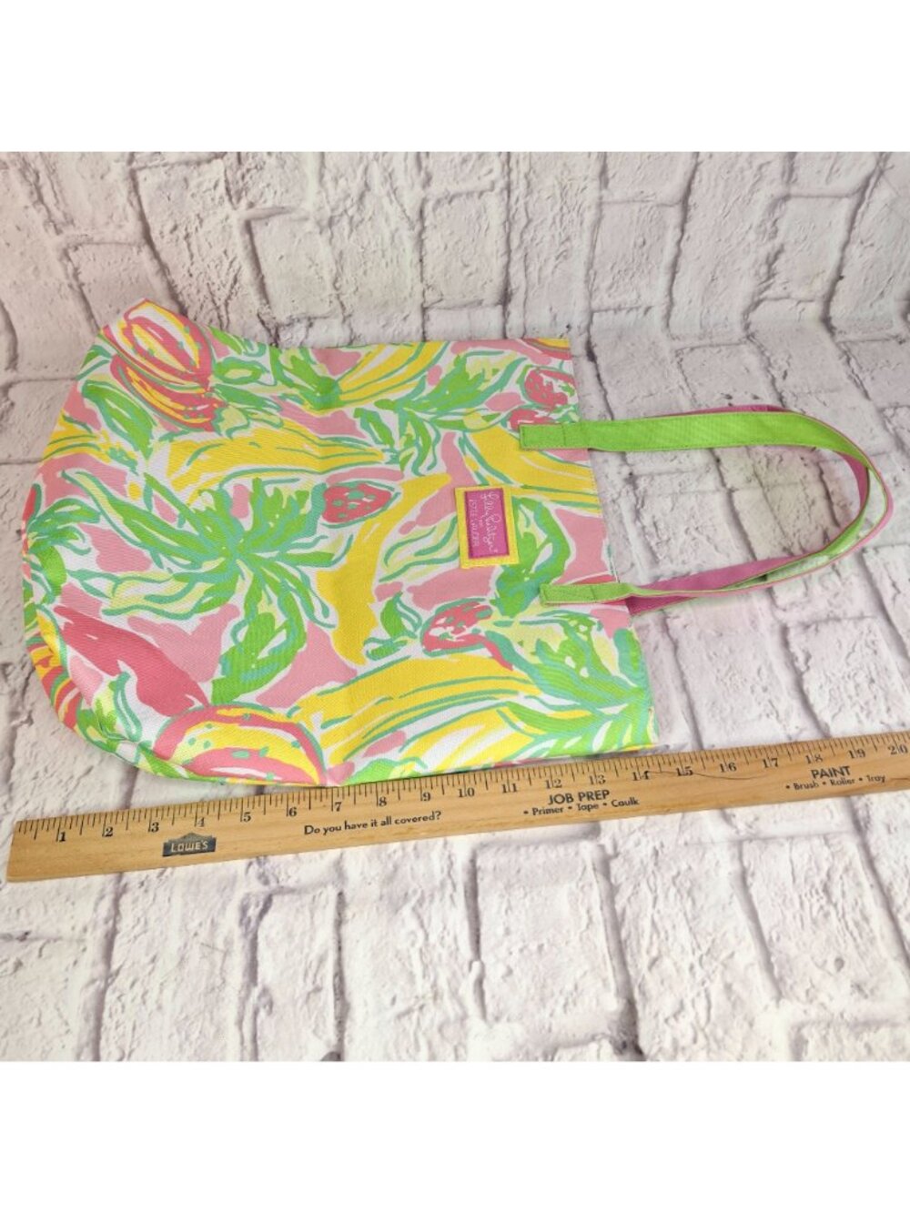 Lilly Pulitzer Estee Lauder Bright Tropical Print Tote Bag With Pink Lining & Du - Picture 6 of 8